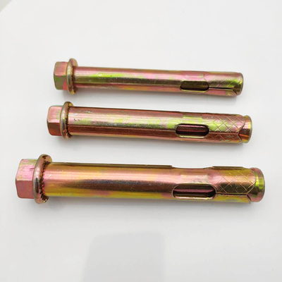 เครื่องเชื่อม โลหะคาร์บอน เหล็กเหลือง ซิงก์ Hex Flange Nut ประเภท Sleeve Anchor สําหรับอุตสาหกรรม