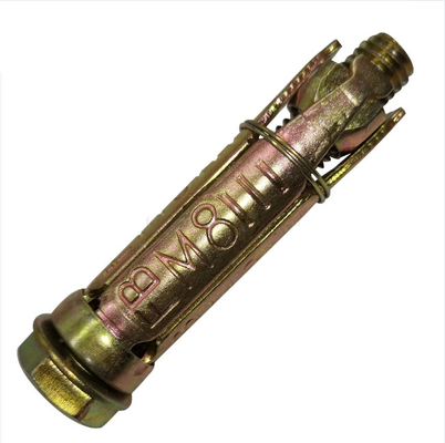 การปรับ Anchor Bolts ด้วยสามหรือสี่ pcs โบลท์ลอย Shield Anchor เหลือง Zinc Plated โบลท์ปรับผนัง