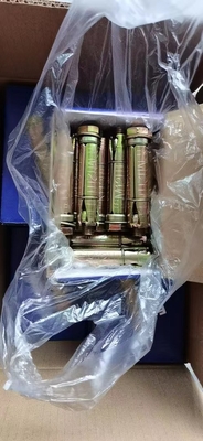 การปรับ Anchor Bolts ด้วยสามหรือสี่ pcs โบลท์ลอย Shield Anchor เหลือง Zinc Plated โบลท์ปรับผนัง