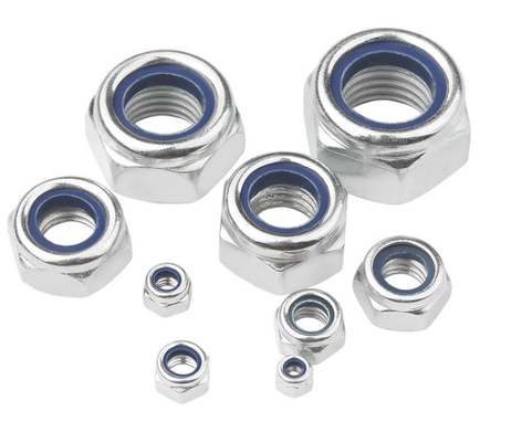 M3-M48 ดิน 985 หัวแฮ็กซ์เน็ต ไนลอนล็อค ซิงค์ Plating ด้วยสีฟ้า / ขาว