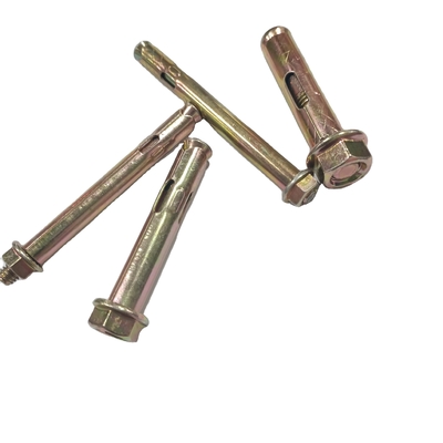 เครื่องเชื่อม โลหะคาร์บอน เหล็กเหลือง ซิงก์ Hex Flange Nut ประเภท Sleeve Anchor สําหรับอุตสาหกรรม
