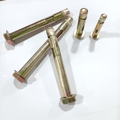 เครื่องเชื่อม โลหะคาร์บอน เหล็กเหลือง ซิงก์ Hex Flange Nut ประเภท Sleeve Anchor สําหรับอุตสาหกรรม