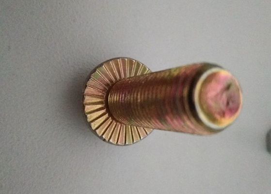 หัวแฟลนจ์แฮ็กซแกน โบลท์โลหะและมังคุดเหลืองเกรด 4.8 เหล็กคาร์บอน DIN