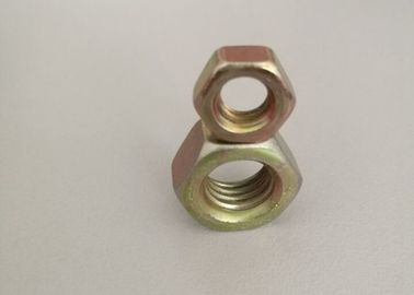 4.8 วัสดุเหล็กคาร์บอนเกรด Hex Head Nuts M6 มีสีสังกะสีเหลืองสำหรับล็อค