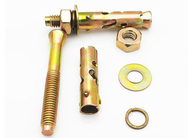 สีเหลือง / สีขาว ซิงค์ปลูก Anchor Bolt Antiskid Shark Fin ประเภท M6 ซิงค์ปลูกเสร็จ