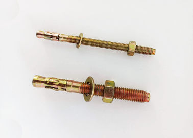 โลหะ Anchor bolts สีเหล็กคาร์บอนเหล็กเหลือง
