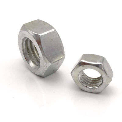 DIN934 เหล็กกล้าคาร์บอนชุบสังกะสี M5 Hex Head Nuts
