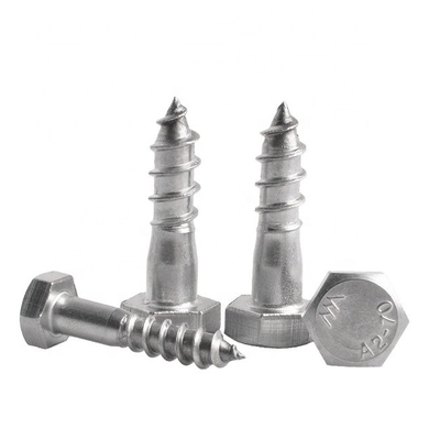 เครื่องเชื่อมเหล็กคาร์บอน สกรูไม้ Hex สีขาวปูน Plated M6-M12 Din571