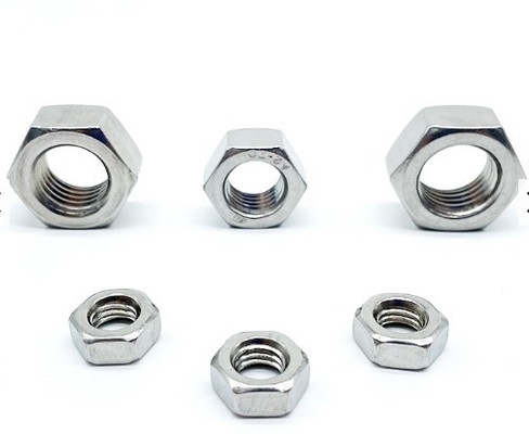 M3-M72 เหล็กกล้าคาร์บอน Hex Nut Din 934 ชุบสังกะสี 4.8 8.8 เกรด Silver