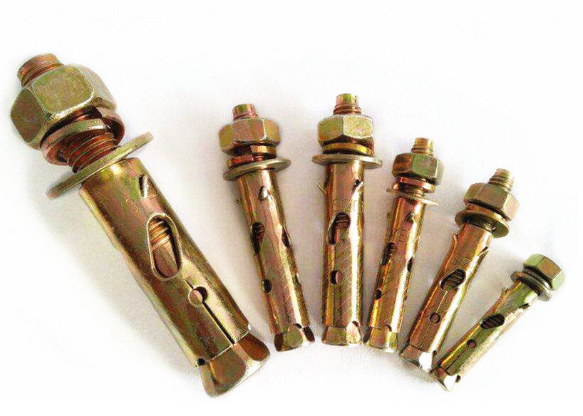 สีเหลือง / สีขาว ซิงค์ปลูก Anchor Bolt Antiskid Shark Fin ประเภท M6 ซิงค์ปลูกเสร็จ